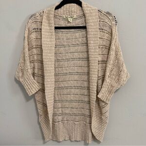 Women's Love By Design Knitted Beige, open-front cardigan sweater Sz. S